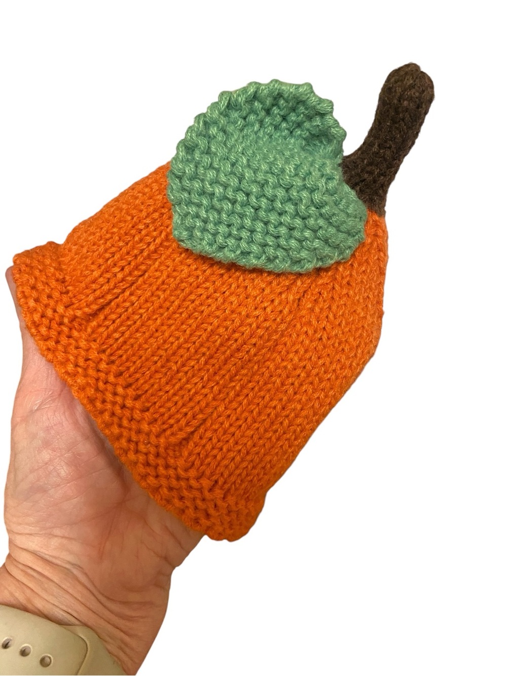 Little Me Hand Knit Pumpkin Hat Bootie Set Size 0-6 months Orange Halloween - Picture 4 of 6